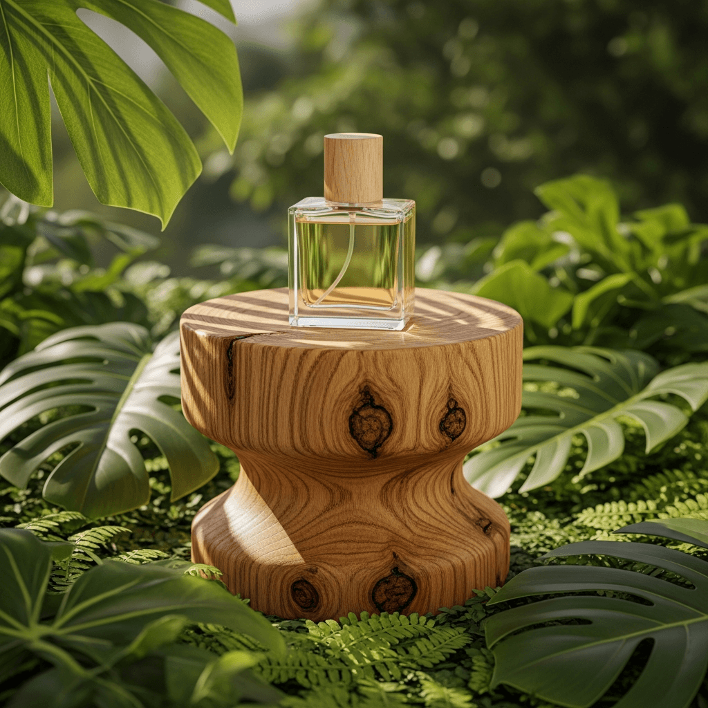 Carved Oak Botanical Pedestal